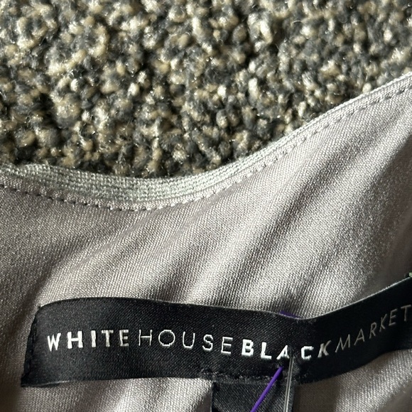 White House Black Market Skater Dress Gray Pockets Fit And Flare Sleeveless - Picture 7 of 9